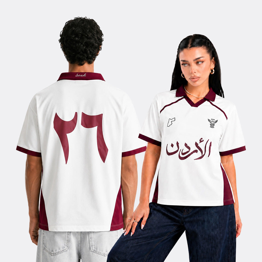 Model wearing SEEK Jordan Jersey